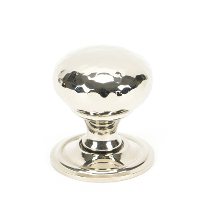 Polished Nickel Hammered Mushroom Cabinet Knob