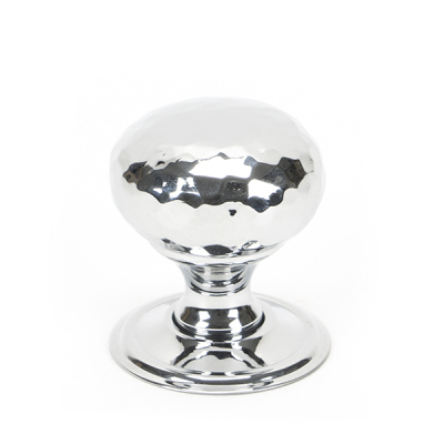 Polished Chrome Hammered Mushroom Cabinet Knob
