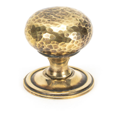 Aged Brass Hammered Mushroom Cabinet Knob