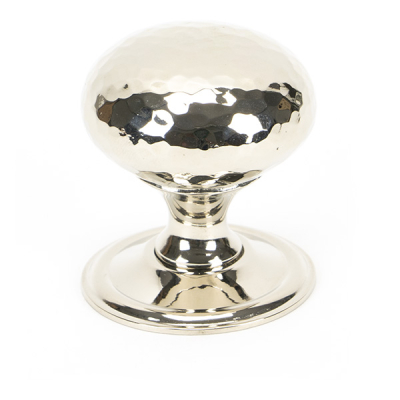 Polished Nickel Hammered Mushroom Cabinet Knob