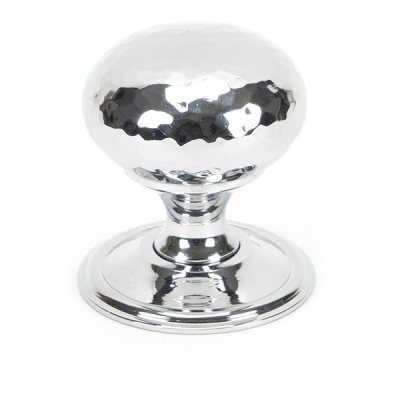 Polished Chrome Hammered Mushroom Cabinet Knob