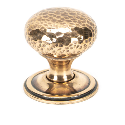 Polished Bronze Hammered Mushroom Cabinet Knob