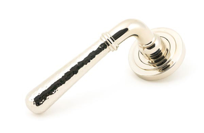 Polished Nickel Hammered Newbury Lever on Rose Set (Sprung)