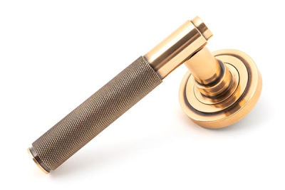 Polished Bronze Brompton Lever on Rose Set (Sprung)
