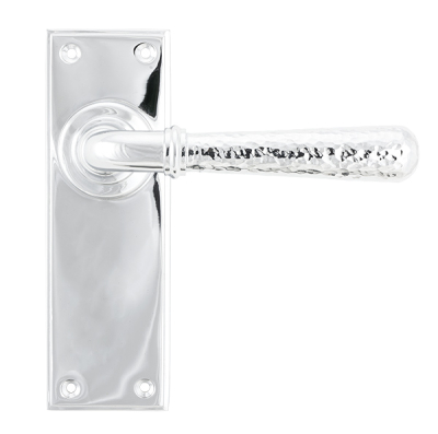 Polished Chrome Hammered Newbury Lever Latch Set