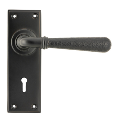 Aged Bronze Hammered Newbury Lever Lock Set