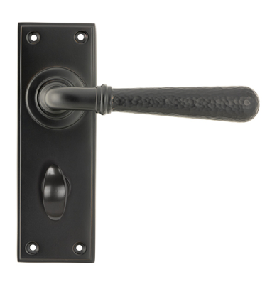 Aged Bronze Hammered Newbury Lever Bathroom Set
