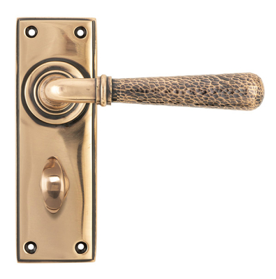 Polished Bronze Hammered Newbury Lever Bathroom Set