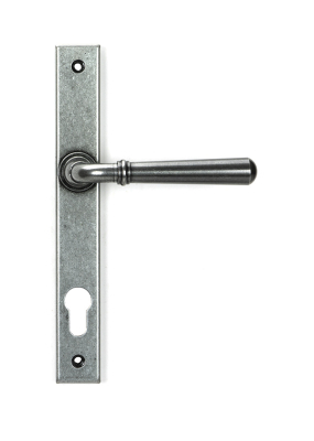 Pewter Patina Newbury Slimline Lever Espag. Lock Set