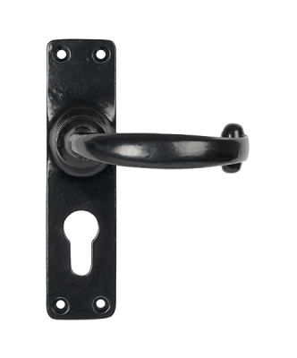 Black Classic Lever Euro Lock Set
