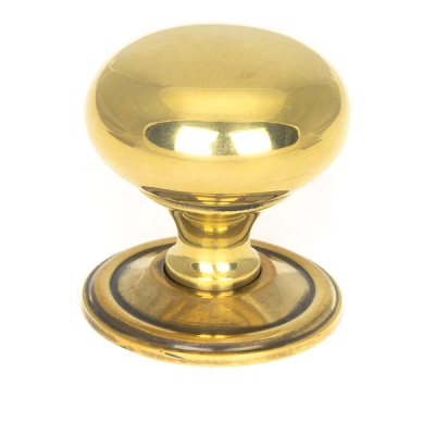 Aged Brass Mushroom Cabinet Knob