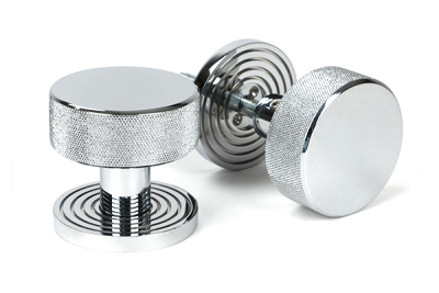 Polished Chrome Brompton Mortice/Rim Knob Set