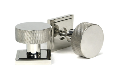 Polished Marine SS (316) Brompton Mortice/Rim Knob Set