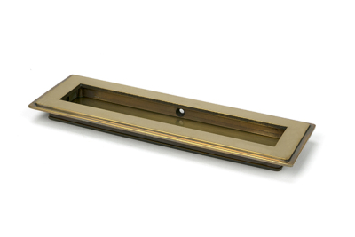 Aged Brass Art Deco Rectangular Pull