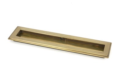 Aged Brass Art Deco Rectangular Pull