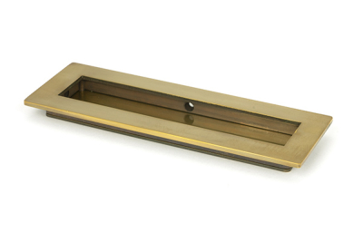 Aged Brass Plain Rectangular Pull