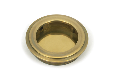 Aged Brass Art Deco Round Pull