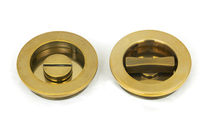 Aged Brass Plain Round Pull - Privacy Set