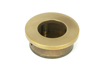 Aged Brass Round Finger Edge Pull