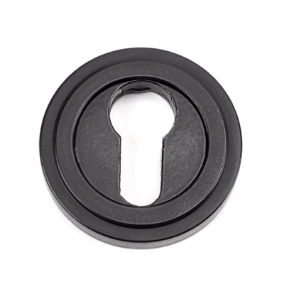 Matt Black Round Euro Escutcheon