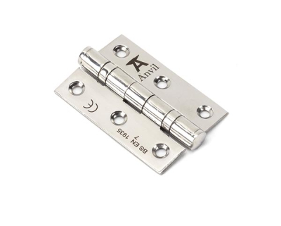 Polished Stainless Steel Ball Bearing Butt Hinge (pair) SS