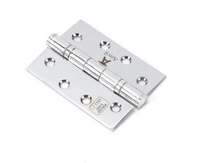 Polished Chrome Ball Bearing Butt Hinge (pair) SS
