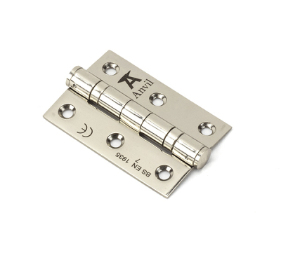Polished Nickel Ball Bearing Butt Hinge (pair) SS