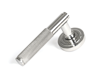 Polished Marine SS (316) Brompton Lever on Rose Set (Sprung)