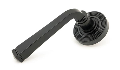 Black Avon Round Lever on Rose Set (Unsprung)