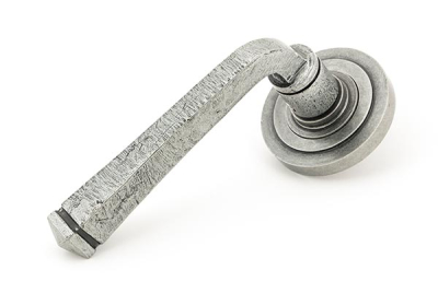 Pewter Patina Avon Round Lever on Rose Set (Unsprung)