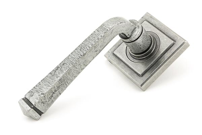 Pewter Patina Avon Round Lever on Rose Set (Unsprung)