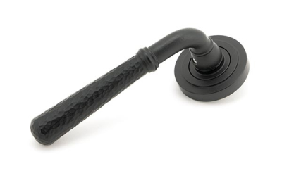 Matt Black Hammered Newbury Lever on Rose Set (Unsprung)