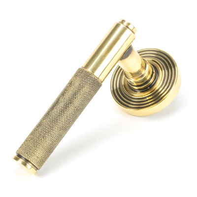 Aged Brass Brompton Lever on Rose Set (Unsprung)