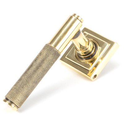 Aged Brass Brompton Lever on Rose Set (Unsprung)