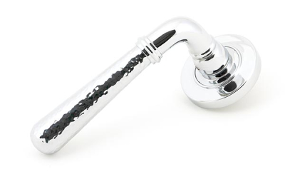 Polished Chrome Hammered Newbury Lever on Rose Set (Unsprung)