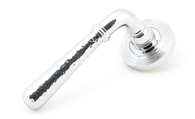 Polished Chrome Hammered Newbury Lever on Rose Set (Unsprung)