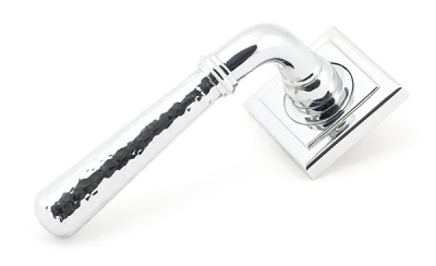 Polished Chrome Hammered Newbury Lever on Rose Set (Unsprung)