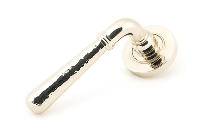 Polished Nickel Hammered Newbury Lever on Rose Set (Unsprung)