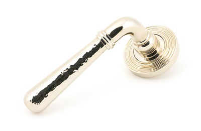 Polished Nickel Hammered Newbury Lever on Rose Set (Unsprung)