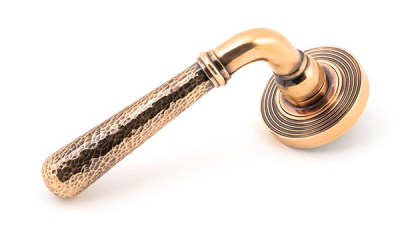 Polished Bronze Hammered Newbury Lever on Rose Set (Unsprung)