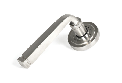 Satin Marine SS (316) Avon Round Lever on Rose Set (Unsprung)