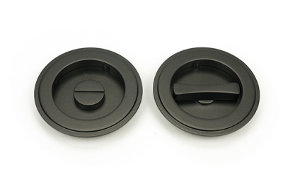 Aged Bronze Art Deco Round Pull - Privacy Set