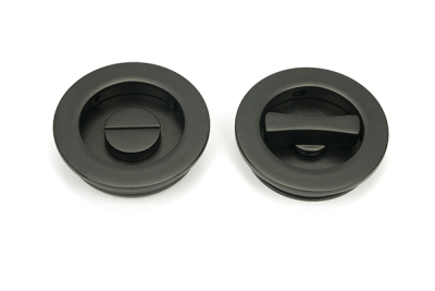 Aged Bronze Plain Round Pull - Privacy Set