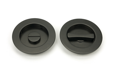 Aged Bronze Plain Round Pull - Privacy Set