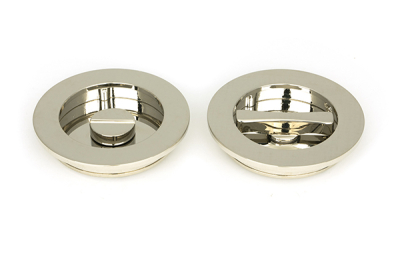Polished Nickel Plain Round Pull - Privacy Set