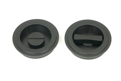 Matt Black Art Deco Round Pull - Privacy Set