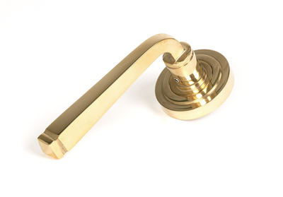 Polished Brass Avon Round Lever on Rose Set (Unsprung)