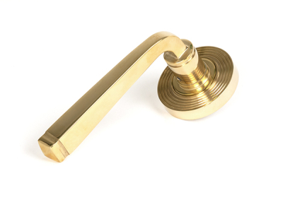 Polished Brass Avon Round Lever on Rose Set (Sprung)