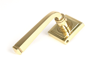 Polished Brass Avon Round Lever on Rose Set (Sprung)
