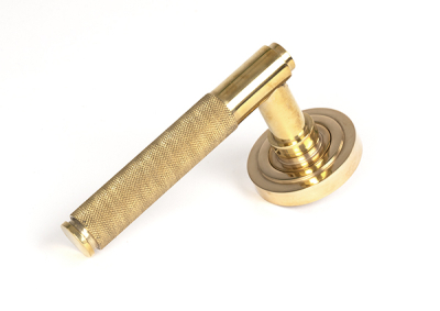 Polished Brass Brompton Lever on Rose Set (Unsprung)